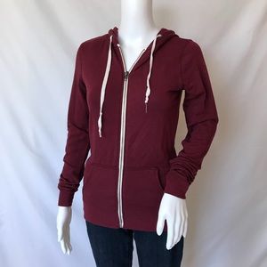 Essentials maroon zip-up maroon sweatshirt hoodie